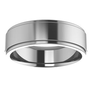 Cobalt 6 mm Stepped-Edge Comfort-Fit Flat Band Size 12