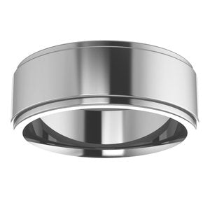 Cobalt 7 mm Stepped-Edge Comfort-Fit Flat Band Size 12.5