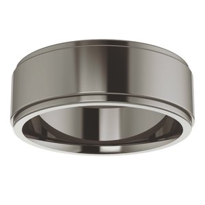 Titanium 7 mm Stepped-Edge Comfort-Fit Flat Band Size 11
