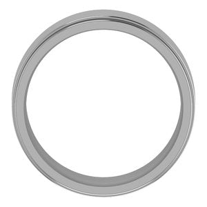 Cobalt 7 mm Stepped-Edge Comfort-Fit Flat Band Size 10.5