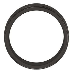 Zirconium 7 mm Stepped-Edge Comfort-Fit Flat Band Size 8