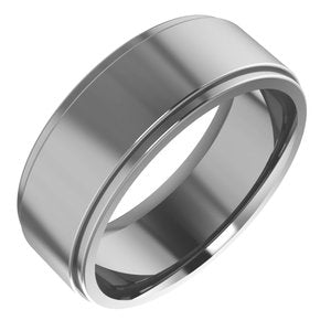 Cobalt 7 mm Stepped-Edge Comfort-Fit Flat Band Size 7