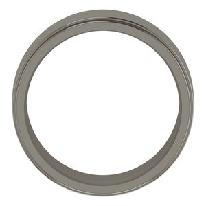 Titanium 8 mm Stepped-Edge Comfort-Fit Flat Band Size 8.5