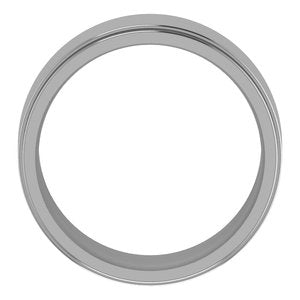 Cobalt 8 mm Stepped-Edge Comfort-Fit Flat Band Size 8
