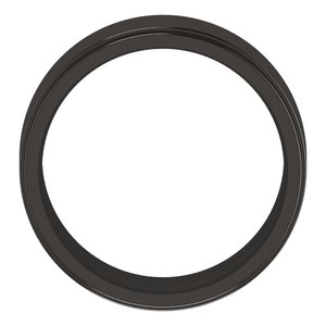 Zirconium 8 mm Stepped-Edge Comfort-Fit Flat Band Size 10.5