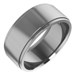 Cobalt 8 mm Stepped-Edge Comfort-Fit Flat Band Size 7