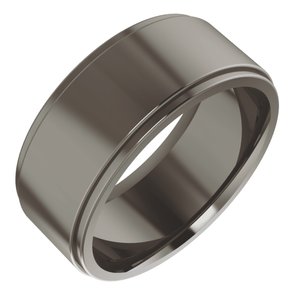 Titanium 8 mm Stepped-Edge Comfort-Fit Flat Band Size 11.5