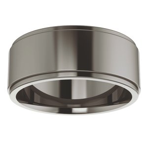 Titanium 8 mm Stepped-Edge Comfort-Fit Flat Band Size 10