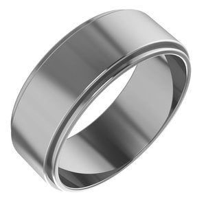 Cobalt 7 mm Stepped-Edge Flat Band Size 7.5