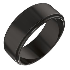 Zirconium 7 mm Stepped-Edge Flat Band Size 9