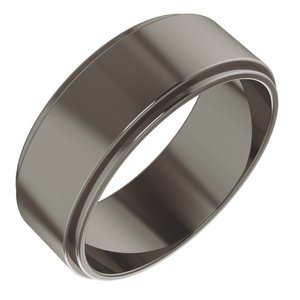 Titanium 7 mm Stepped-Edge Flat Band Size 11.5