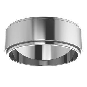 Cobalt 7 mm Stepped-Edge Flat Band Size 8.5