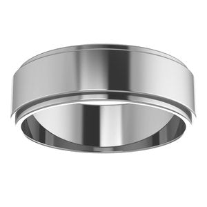 Cobalt 6 mm Stepped-Edge Flat Band Size 8.5