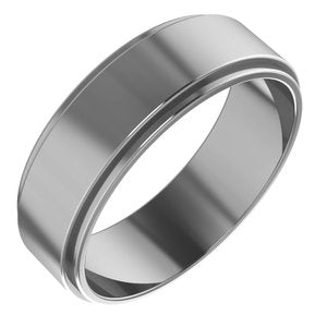 Cobalt 6 mm Stepped-Edge Flat Band Size 11.5