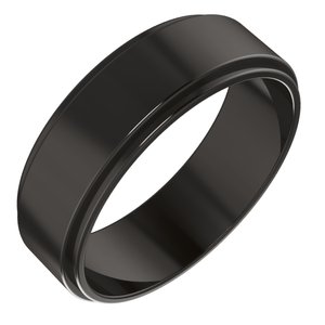 Zirconium 6 mm Stepped-Edge Flat Band Size 12.5