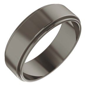Titanium 6 mm Stepped-Edge Flat Band Size 12.5