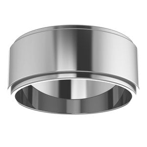 Cobalt 8 mm Stepped-Edge Flat Band Size 7