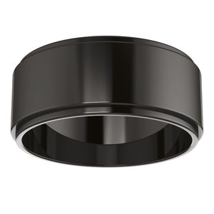 Zirconium 8 mm Stepped-Edge Flat Band Size 11.5