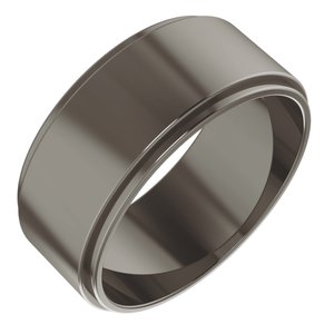 Titanium 8 mm Stepped-Edge Flat Band Size 11.5