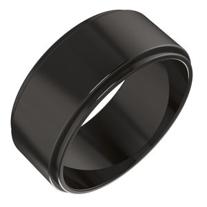 Zirconium 8 mm Stepped-Edge Flat Band Size 10