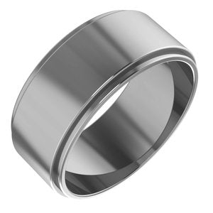 Cobalt 8 mm Stepped-Edge Flat Band Size 11