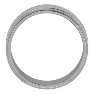 Cobalt 8 mm Stepped-Edge Flat Band Size 7.5