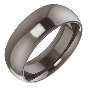 Titanium 7 mm Comfort-Fit Half Round Band Size 7.5