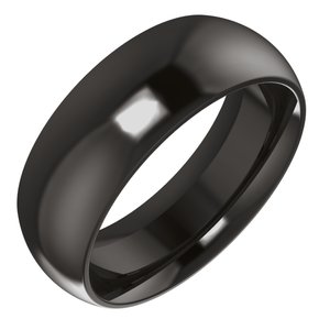 Zirconium 7 mm Comfort-Fit Half Round Band Size 7.5