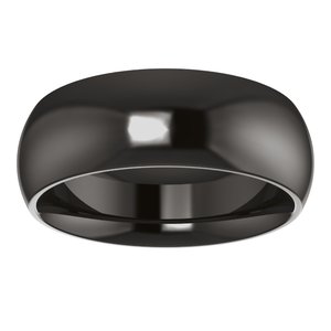 Zirconium 7 mm Comfort-Fit Half Round Band Size 8