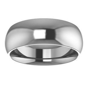 Cobalt 7 mm Comfort-Fit Half Round Band Size 11.5
