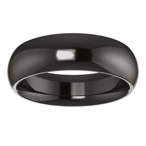Zirconium 6 mm Comfort-Fit Half Round Band Size 11