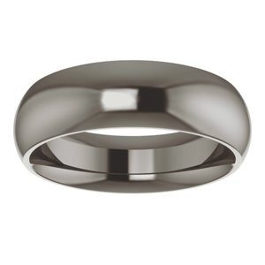 Titanium 6 mm Comfort-Fit Half Round Band Size 8