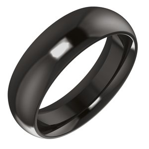 Zirconium 6 mm Comfort-Fit Half Round Band Size 11