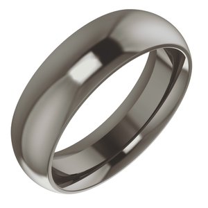 Titanium 6 mm Comfort-Fit Half Round Band Size 11.5