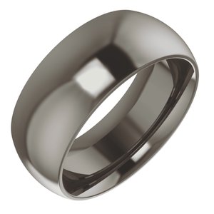 Titanium 8 mm Comfort-Fit Half Round Band Size 10