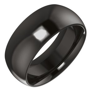 Zirconium 8 mm Comfort-Fit Half Round Band Size 10