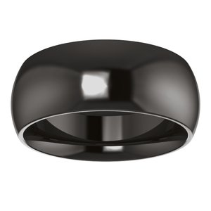 Zirconium 8 mm Comfort-Fit Half Round Band Size 10.5