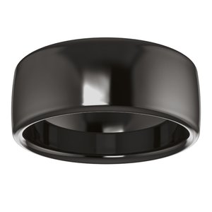 Zirconium 8 mm Comfort-Fit Standard Weight European-Style Band Size 9.5