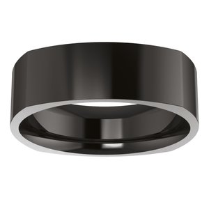 Zirconium 6 mm Comfort-Fit Square Band Size 8