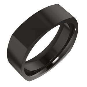 Zirconium 6 mm Comfort-Fit Square Band Size 8