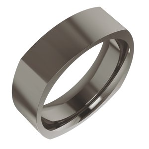 Titanium 6 mm Comfort-Fit Square Band Size 9
