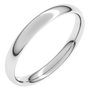 Continuum Sterling Silver 3 mm Lightweight Comfort-Fit European-Style Band Size 15.5