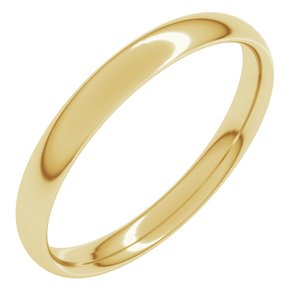 18K Yellow 3 mm Lightweight Comfort-Fit European-Style Band Size 15