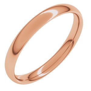 14K Rose 3 mm Lightweight Comfort-Fit European-Style Band Size 11.5