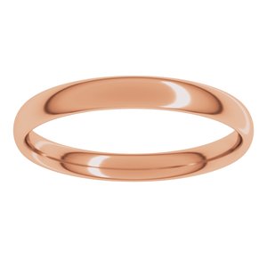 18K Rose 3 mm Lightweight Comfort-Fit European-Style Band Size 17.5