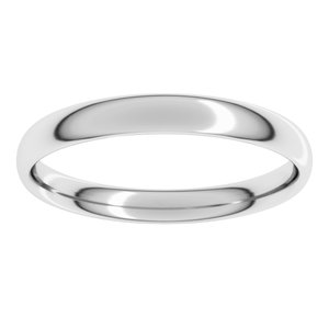 14K White 3 mm Lightweight Comfort-Fit European-Style Band Size 5