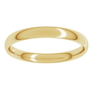 14K Yellow 3 mm Lightweight Comfort-Fit European-Style Band Size 18