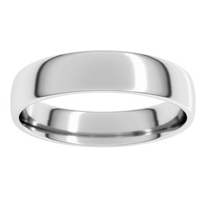 14K White 5 mm Lightweight Comfort-Fit European-Style Band Size 13.5