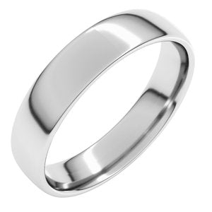 18K White 5 mm Lightweight Comfort-Fit European-Style Band Size 17