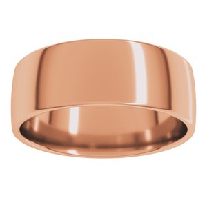 18K Rose 8 mm Lightweight Comfort-Fit European-Style Band Size 13.5